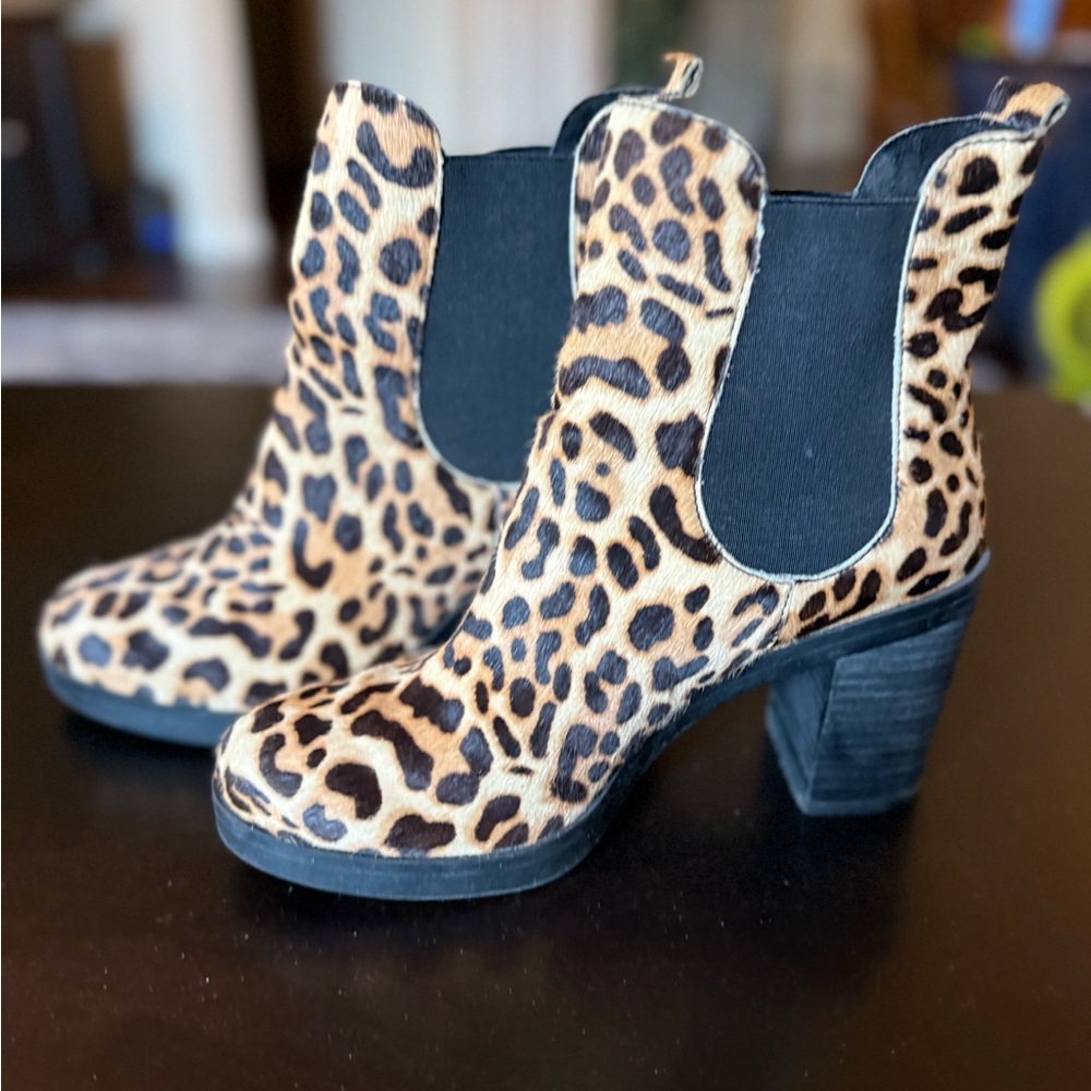 Crown Vintage Leopard Heeled Boots